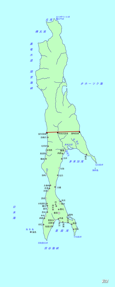 樺太全島ベクター地図